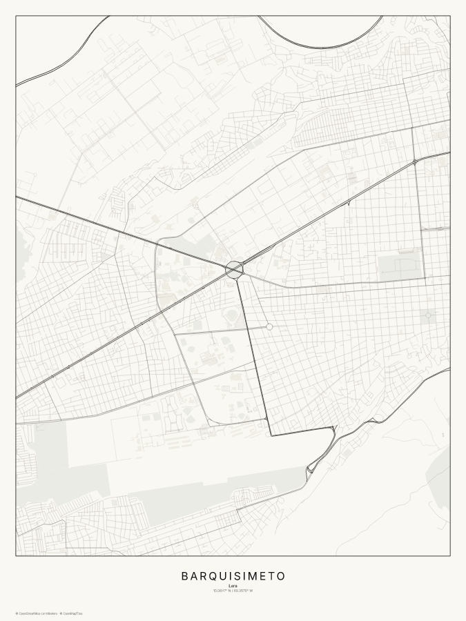Barquisimeto map poster, classic style