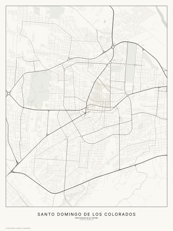 Santo Domingo de los Colorados map poster, classic style