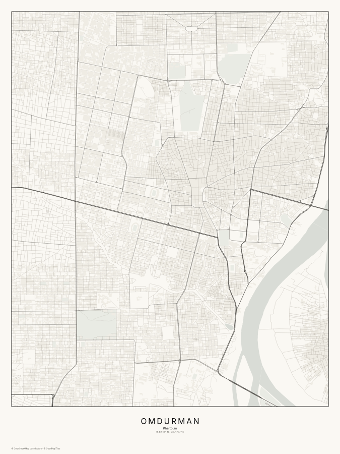 Omdurman map poster, classic style