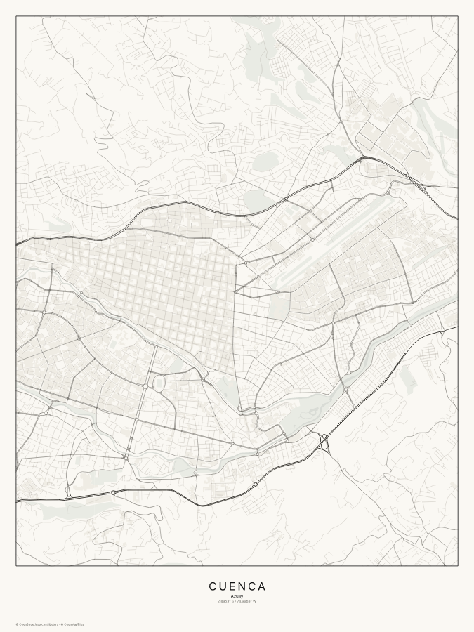 Cuenca map poster, classic style