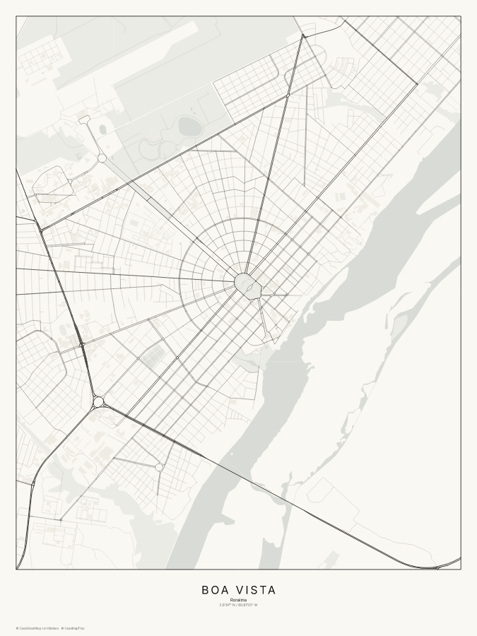 Boa Vista map poster, classic style