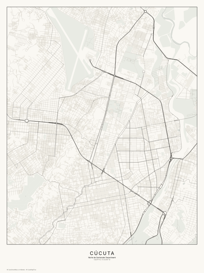 Cúcuta map poster, classic style