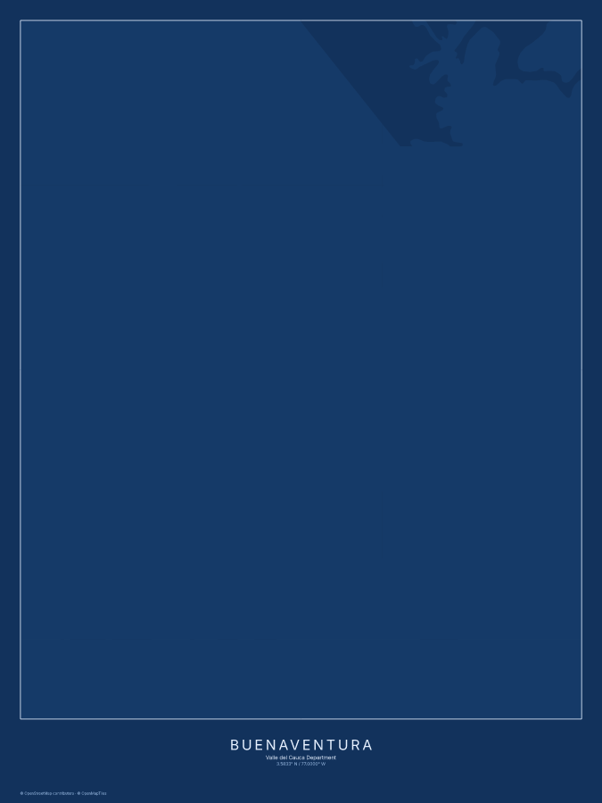 Buenaventura map poster, blueprint style