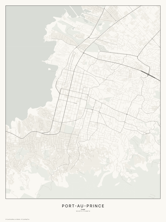 Port-au-Prince map poster, classic style