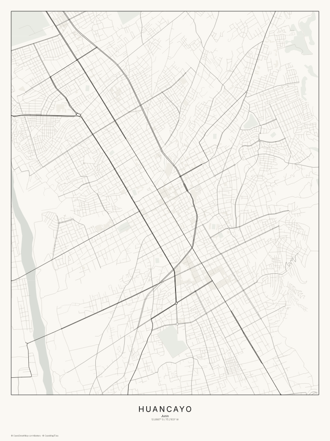 Huancayo map poster, classic style