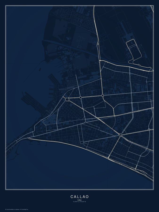 Callao map poster, midnight style