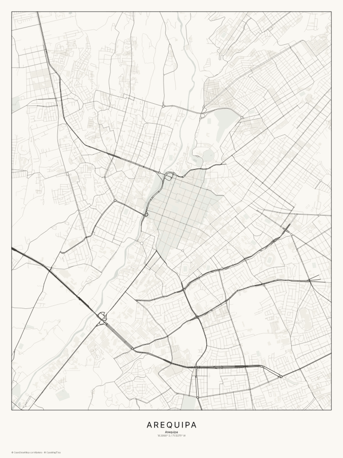 Arequipa map poster, classic style