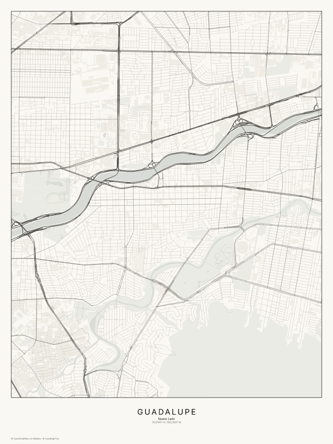 Guadalupe map poster, classic style
