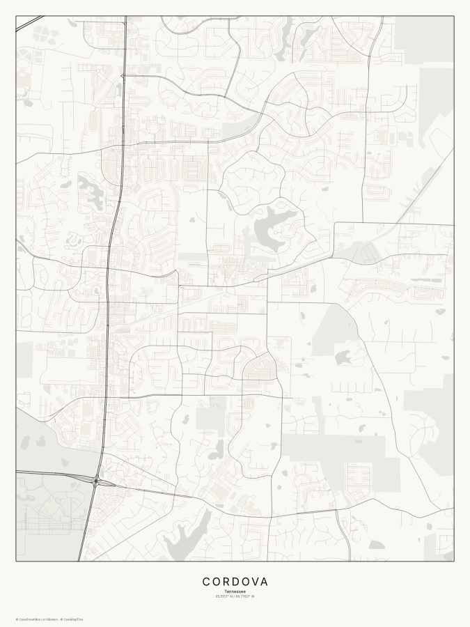 Cordova map poster, classic style