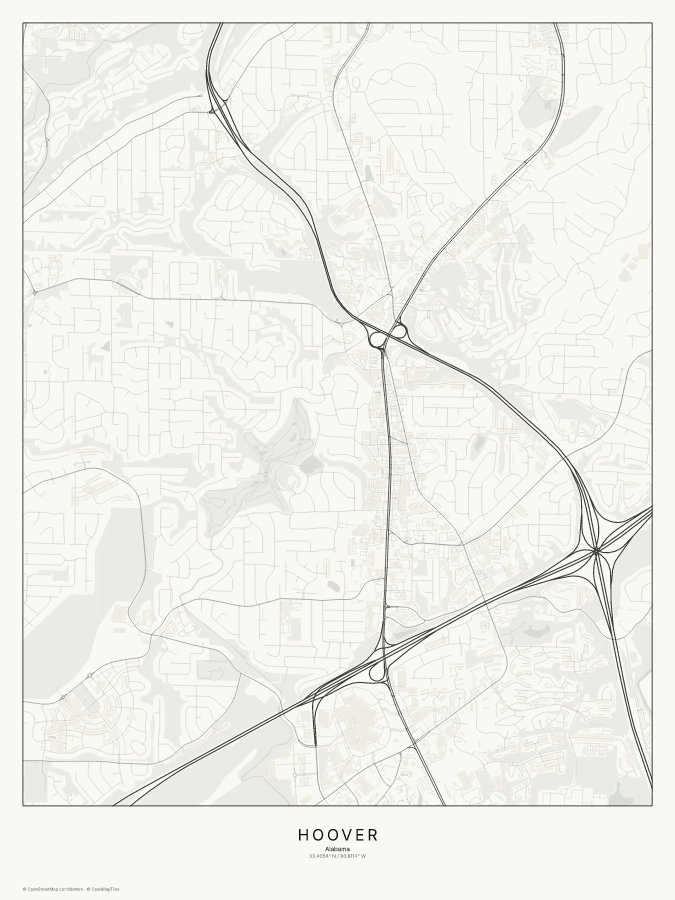 Hoover map poster, classic style