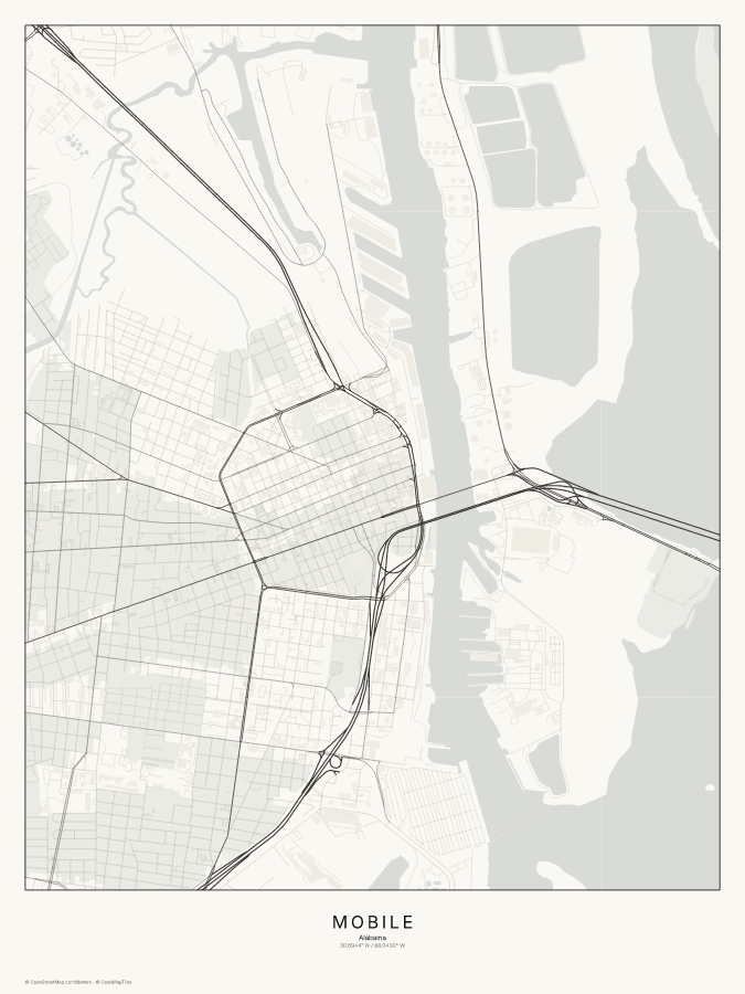 Mobile map poster, classic style