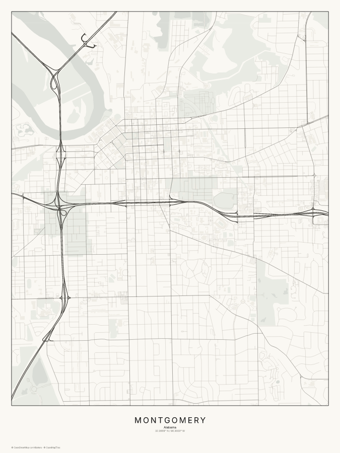Montgomery map poster, classic style