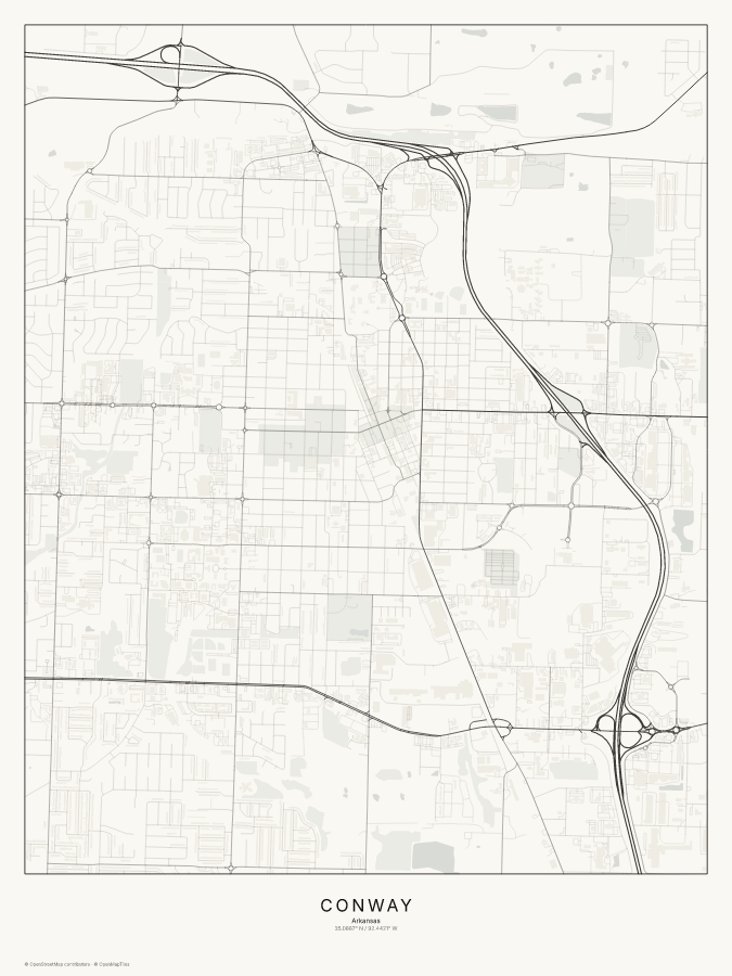 Conway map poster, classic style
