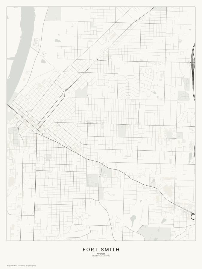 Fort Smith map poster, classic style