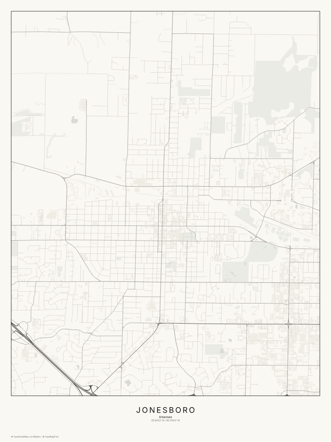 Jonesboro map poster, classic style