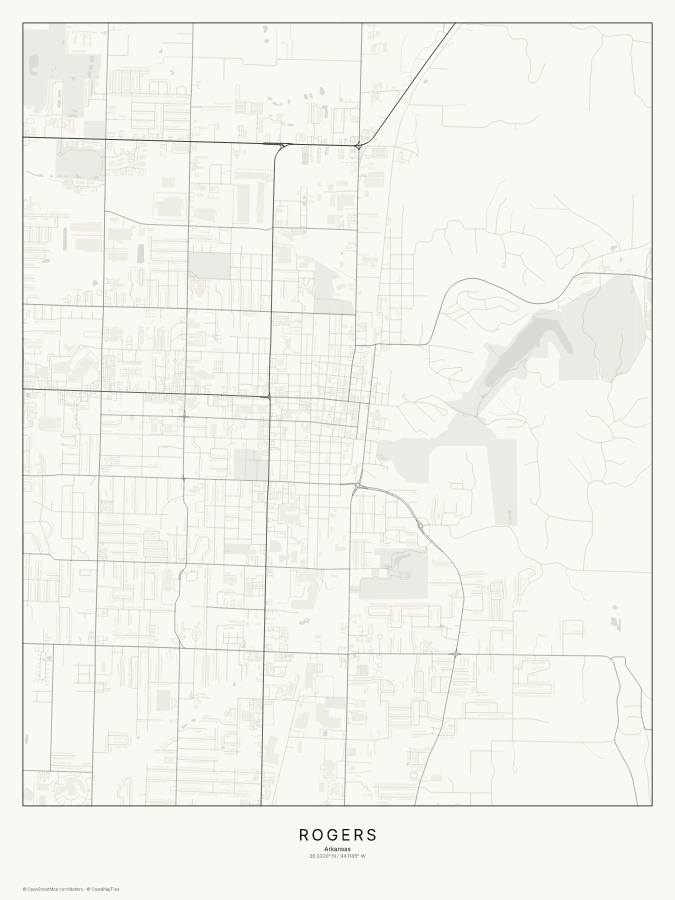 Rogers map poster, classic style
