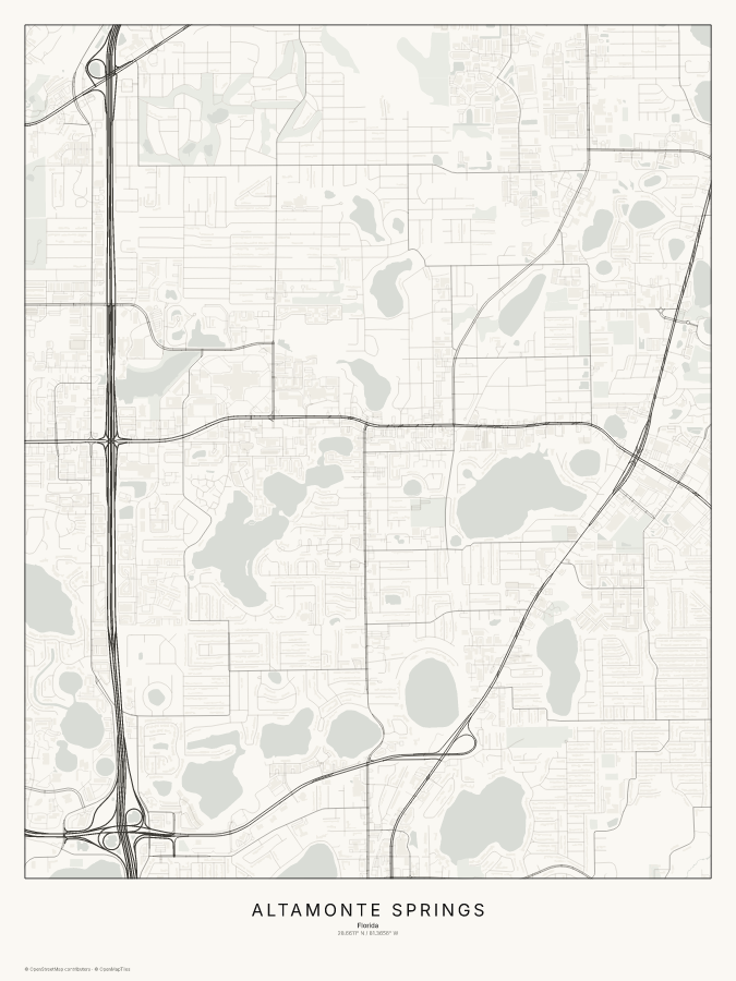 Altamonte Springs map poster, classic style