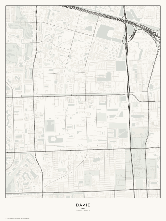 Davie map poster, classic style