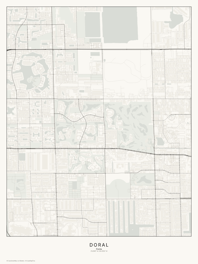 Doral map poster, classic style
