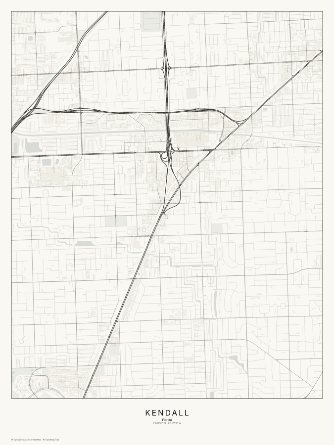 Kendall map poster, classic style