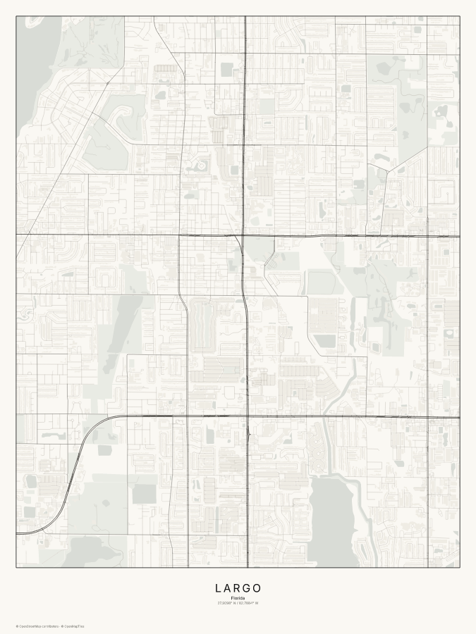 Largo map poster, classic style