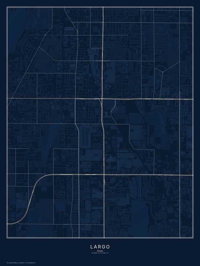 Largo map poster, midnight style