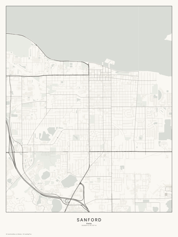 Sanford map poster, classic style
