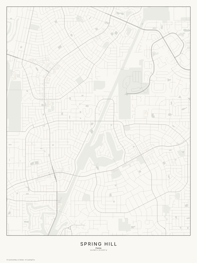 Spring Hill map poster, classic style