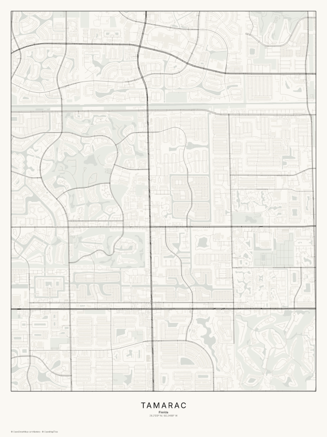 Tamarac map poster, classic style