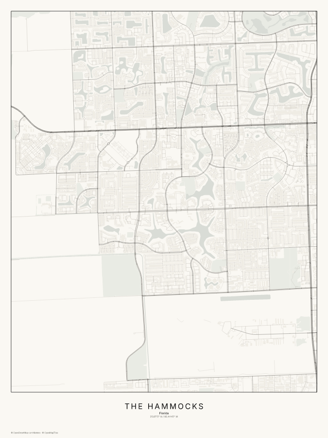 The Hammocks map poster, classic style