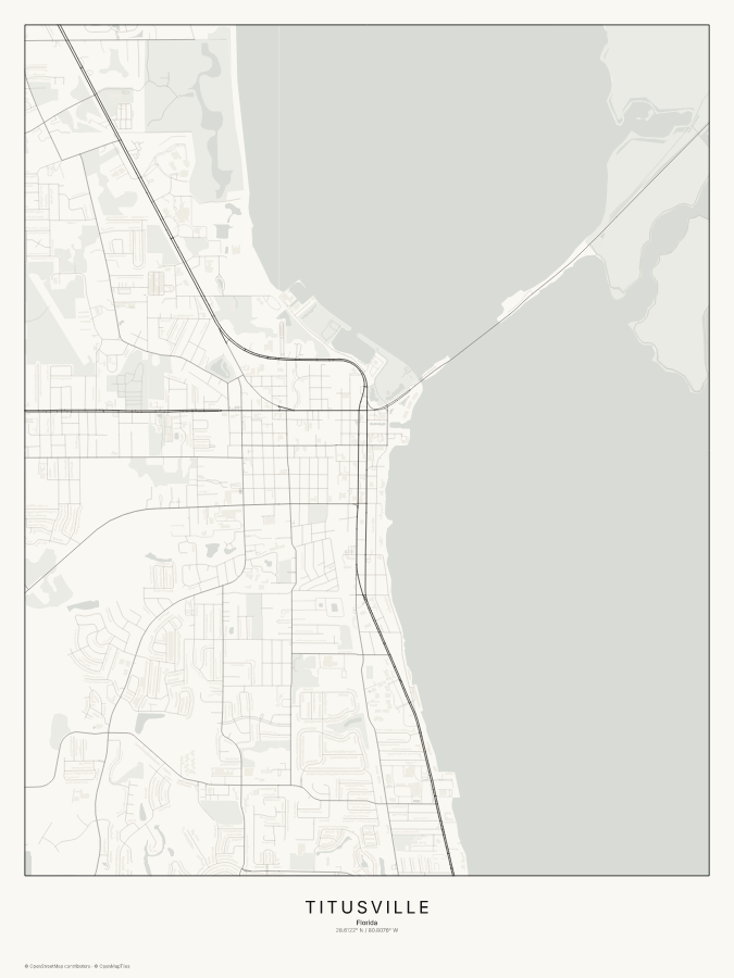Titusville map poster, classic style