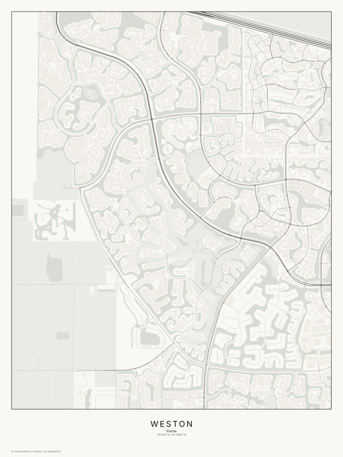 Weston map poster, classic style