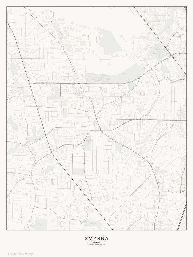 Smyrna map poster, classic style