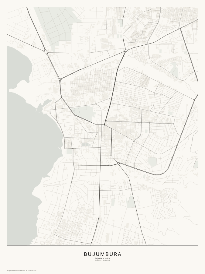 Bujumbura map poster, classic style