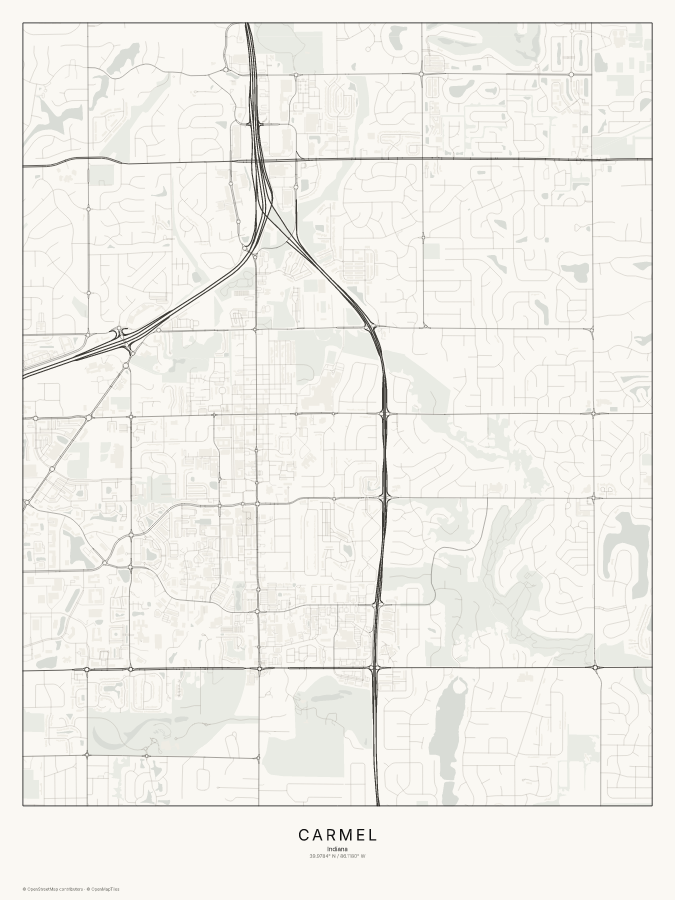 Carmel map poster, classic style