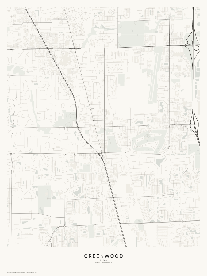 Greenwood map poster, classic style