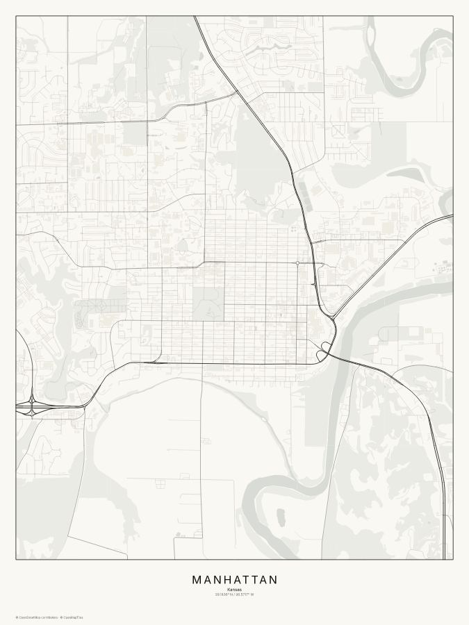 Manhattan map poster, classic style