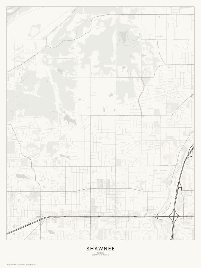 Shawnee map poster, classic style