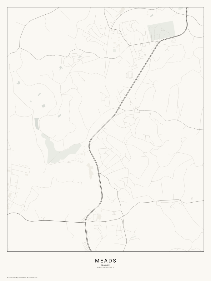 Meads map poster, classic style