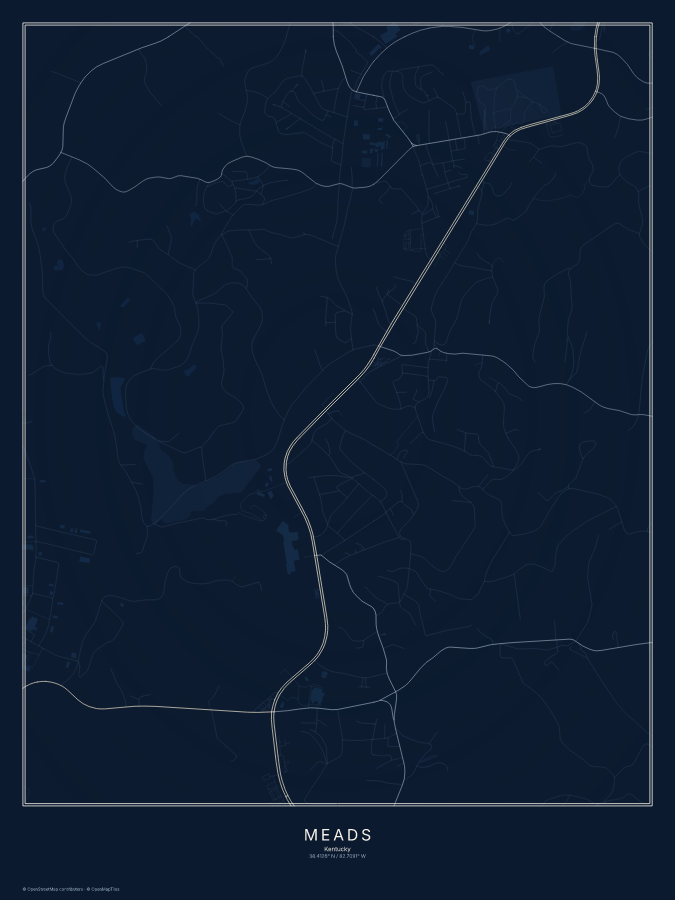 Meads map poster, midnight style