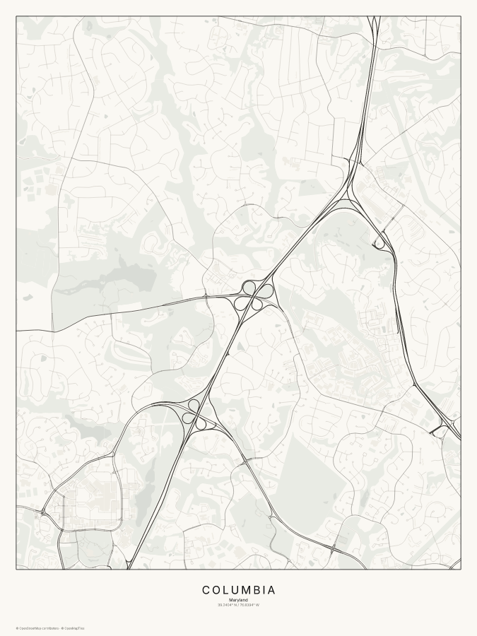 Columbia map poster, classic style