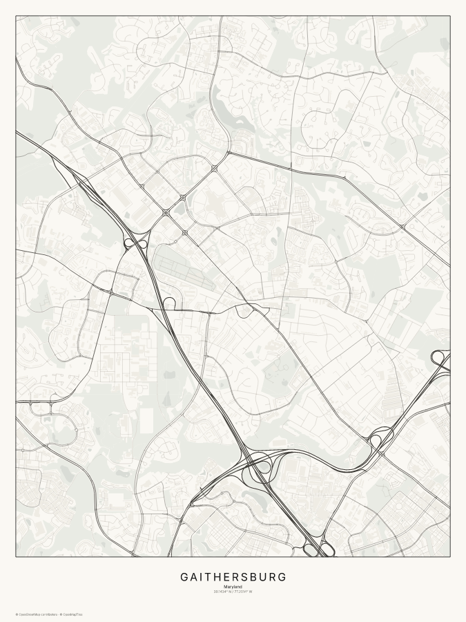 Gaithersburg map poster, classic style