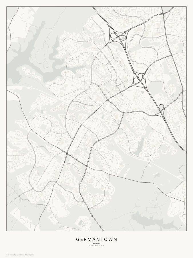Germantown map poster, classic style