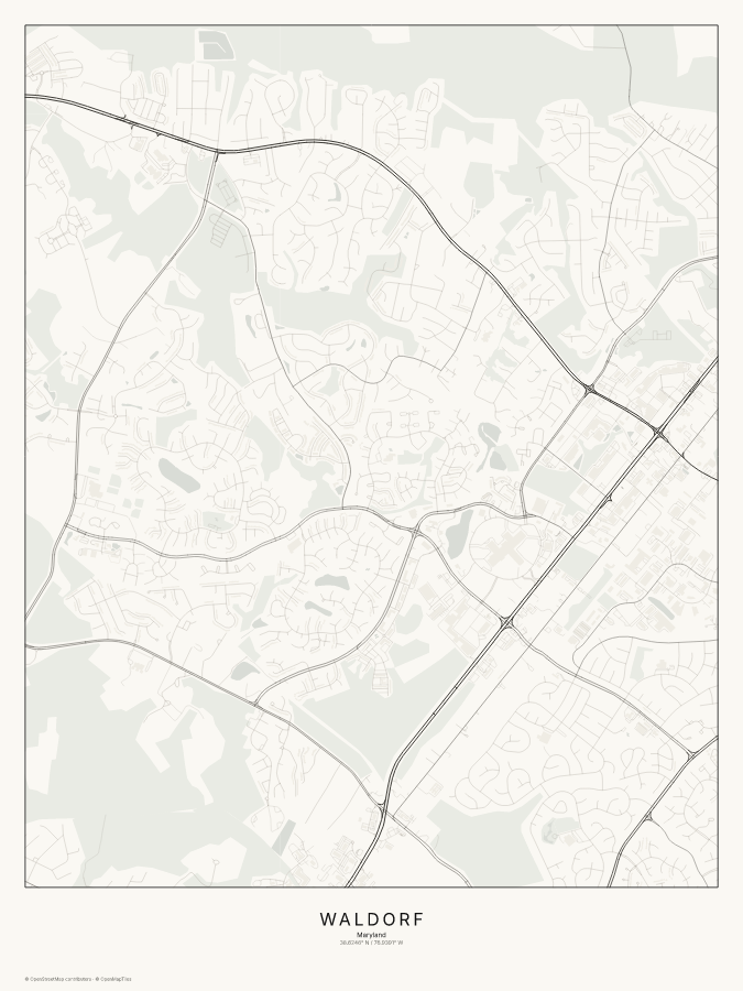Waldorf map poster, classic style