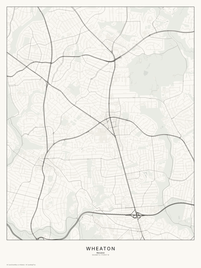 Wheaton map poster, classic style