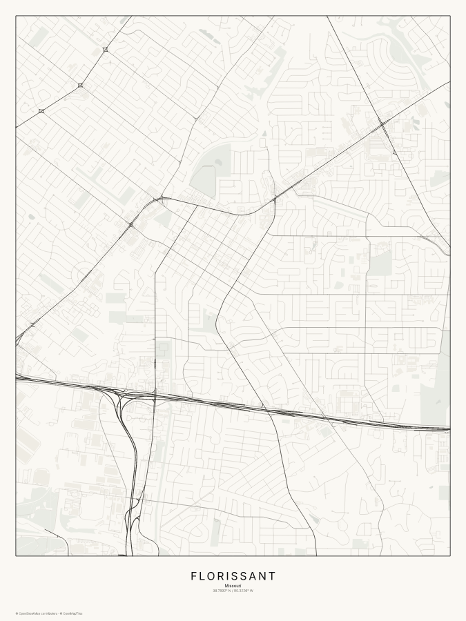 Florissant map poster, classic style