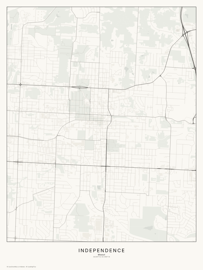 Independence map poster, classic style