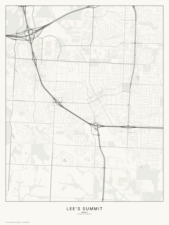 Lee's Summit map poster, classic style