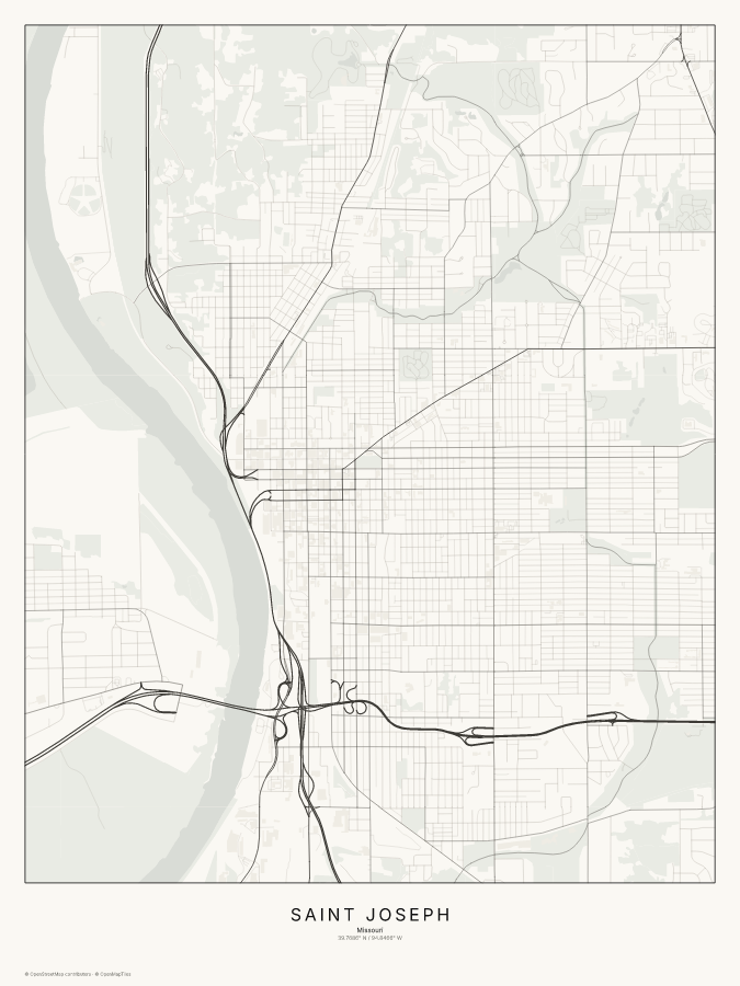 Saint Joseph map poster, classic style