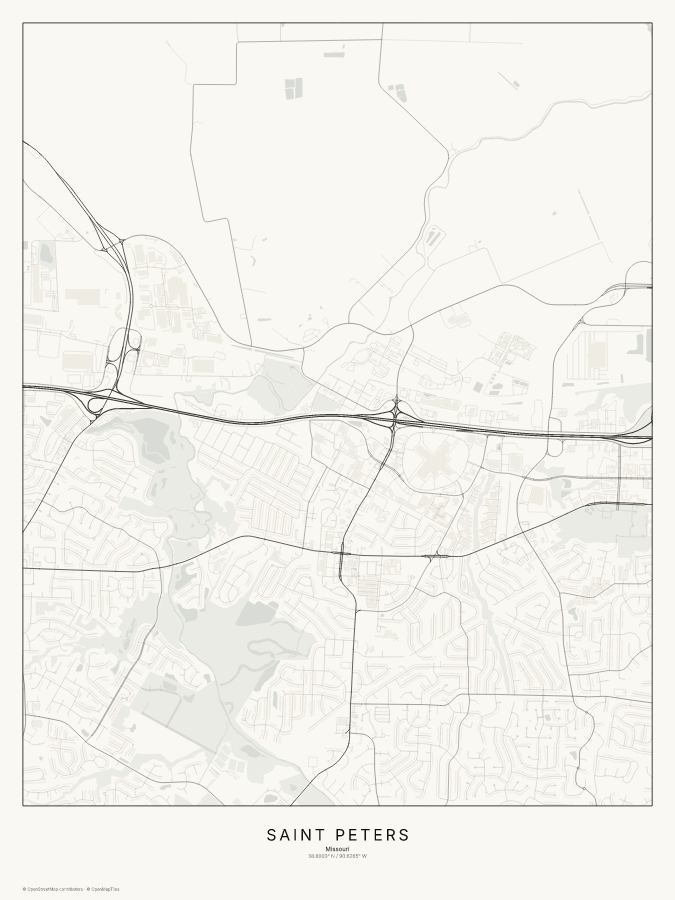Saint Peters map poster, classic style